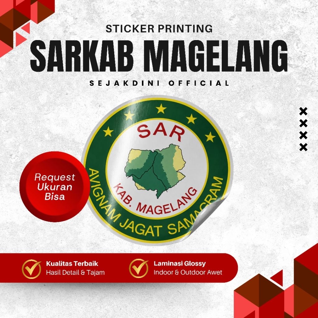 STICKER SAR KABUPATEN MAGELANG - TAHAN AIR KISS CUT GLOSSY