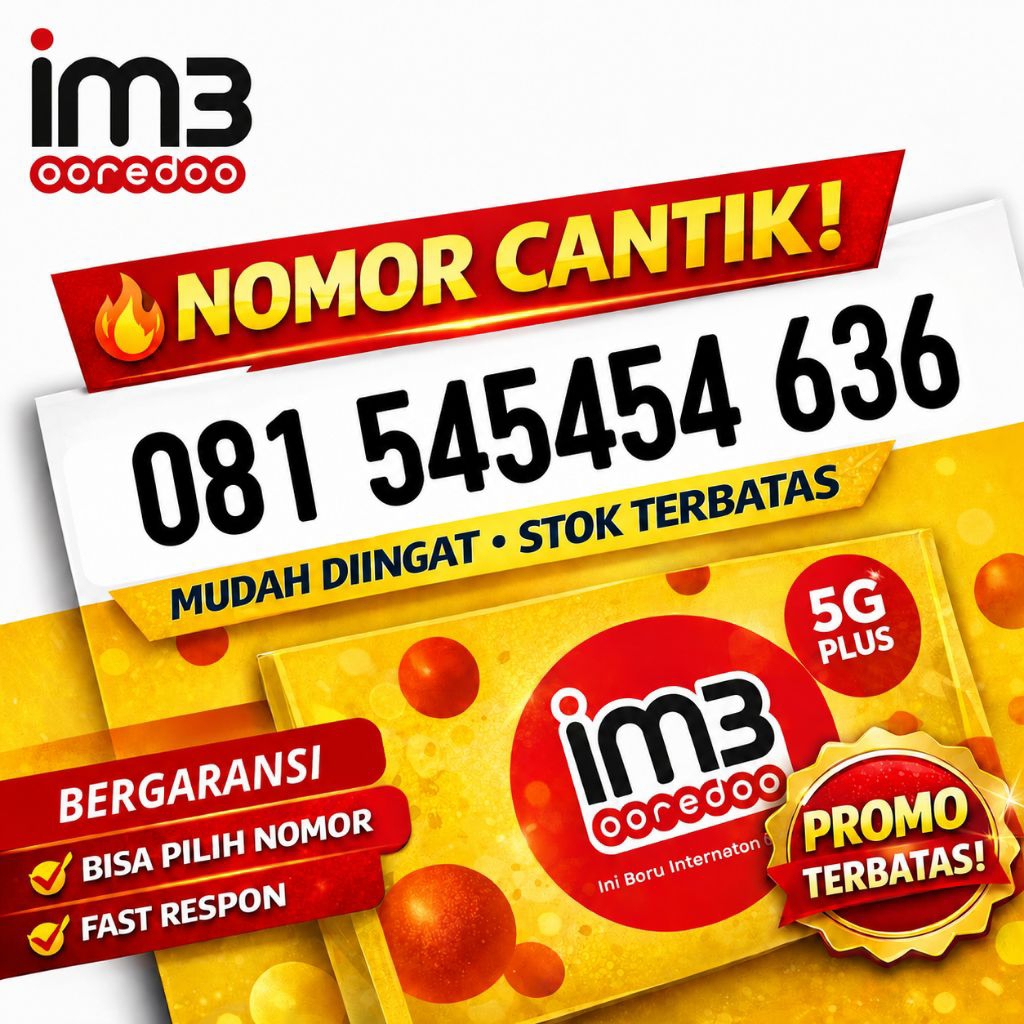 Kartu perdana Nomor cantik indosat im3 indosat ooredo rapi murah mudah di hafal nomer cantik indosat