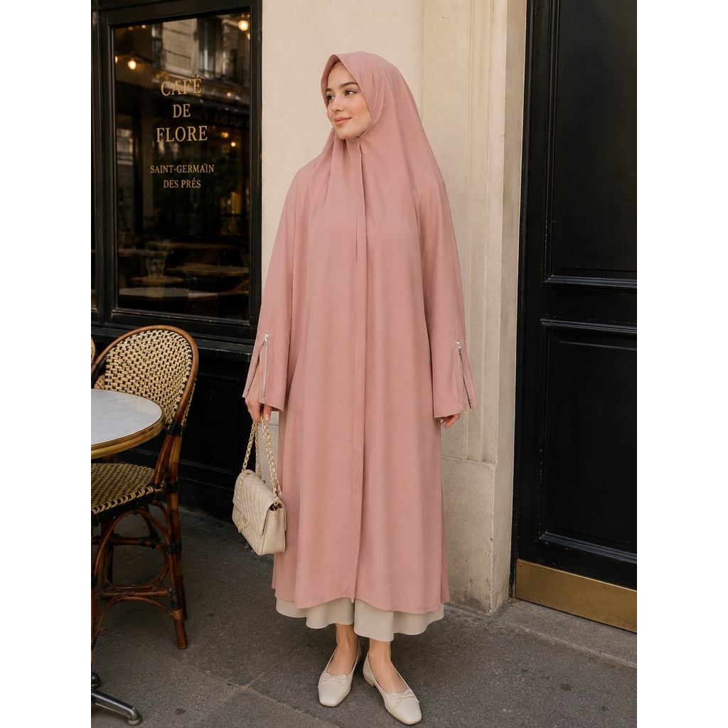 French Khimar Lengan Panjang