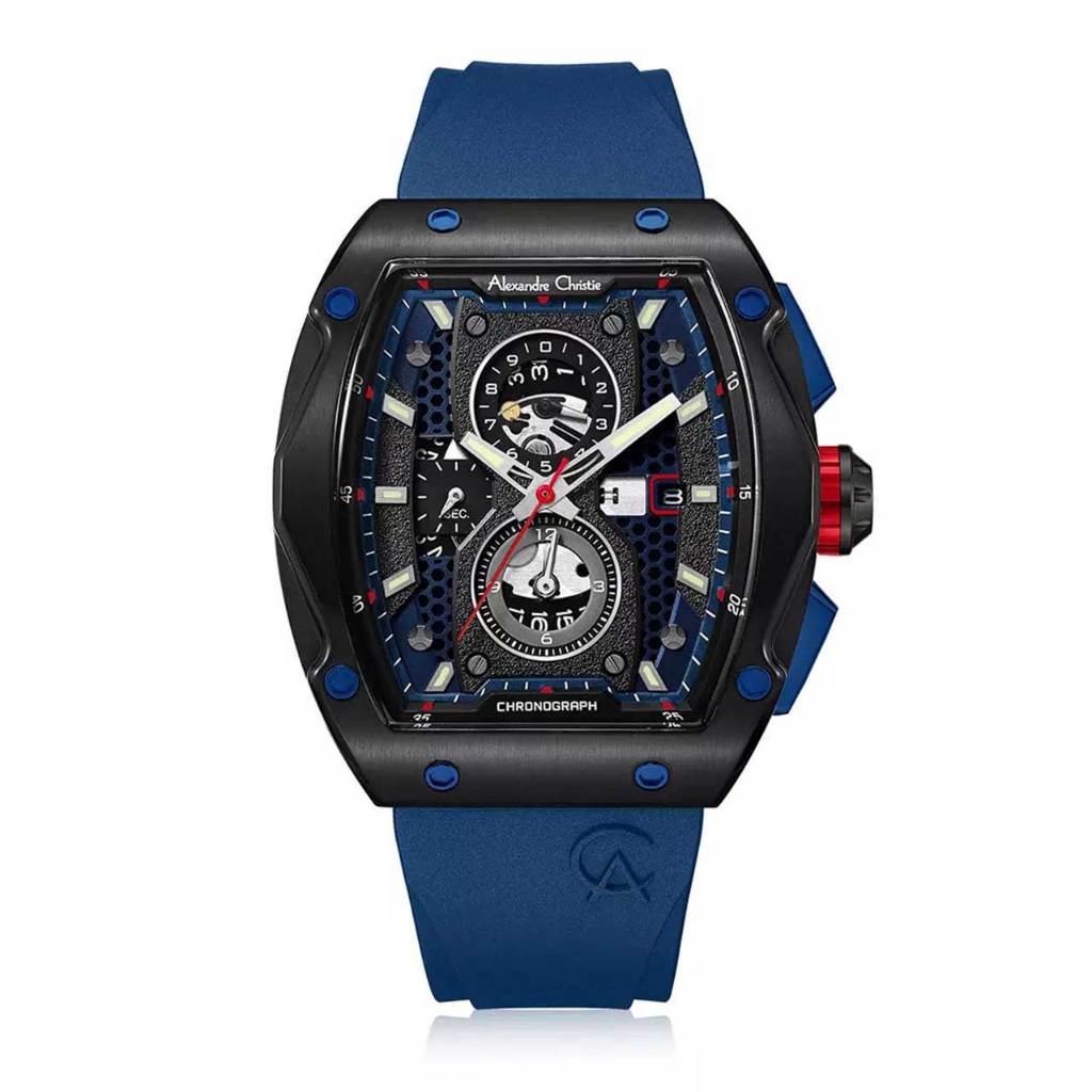 Jam Tangan Pria Analog Alexandre Christie 6608MC AC6608 AC 6608 MC 6608 MCRUBBU Original Garansi Res