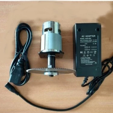 Paket Dinamo Motor DC 775 Mini Circular Table Saw + Bracket + Saw 100mm + Power Supply
