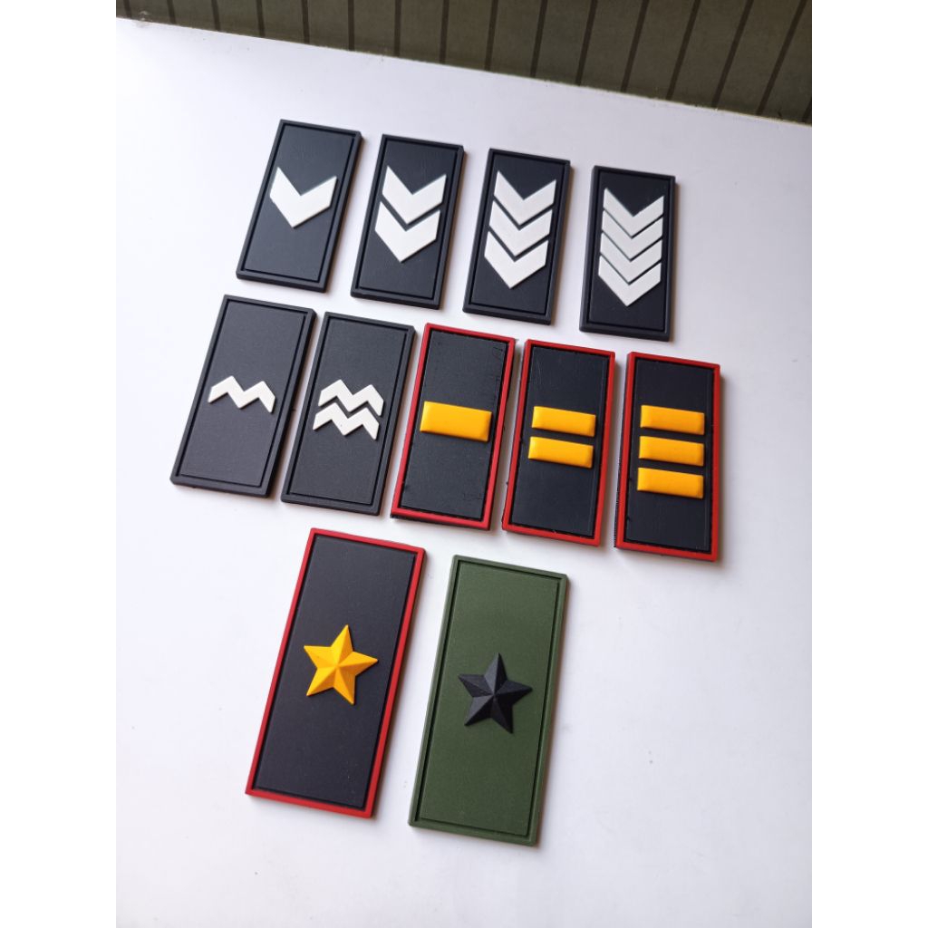 patch rubber kerah polri tni bripda briptu aipda emblem karet