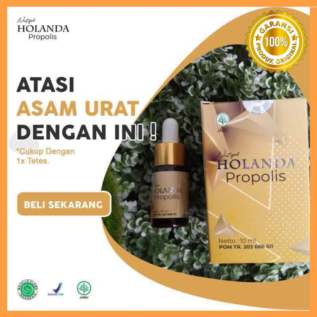 HOLANDA Propolis 10ml | Bantu Jaga Kolesterol dan Asam urat BPOM