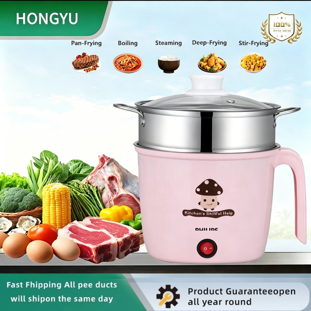 ajar/panci listrik/Asrama/Perjalanan panci listrik serbaguna 1.8L Kompor listrik pintar Pel