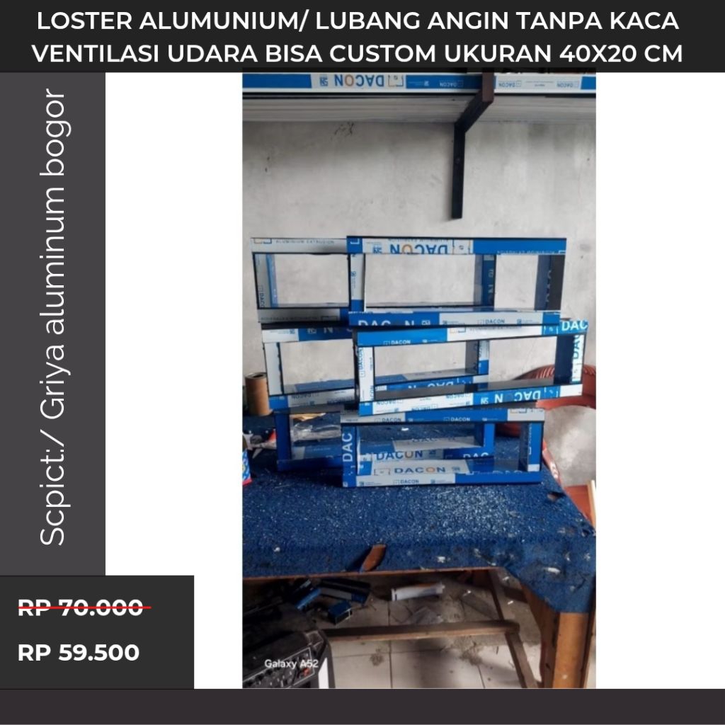 Promo LOSTER ALUMUNIUM/LUBANG ANGIN TANPA KACA VENTILASI UDARA BISA CUSTOM UKURAN