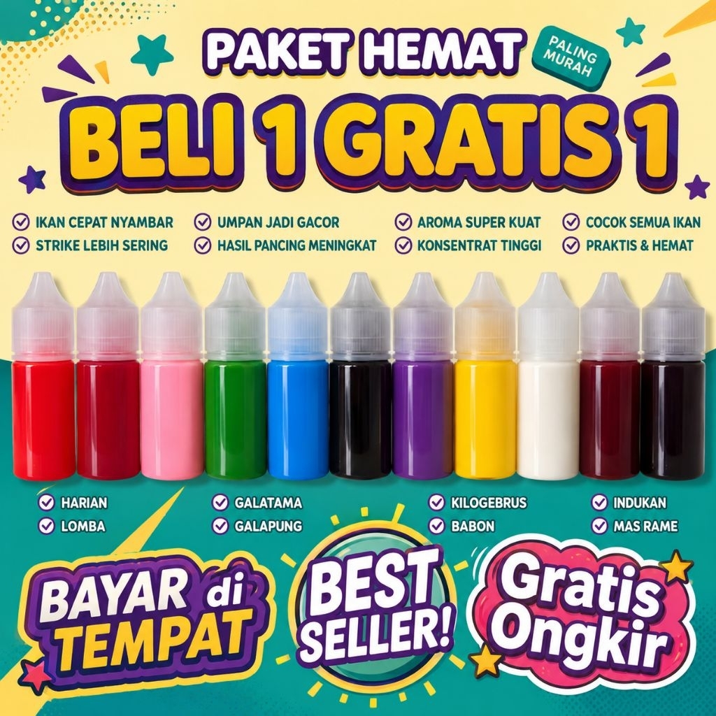 [ BELI 1 GRATIS 1 ] Essen Gacor 30ML | Essen Ikan Mas | Essen Ikan Nila | Essen Ikan Bawal | Essen I