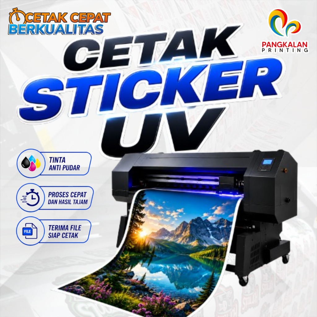 Cetak UV Stiker Vinyl Print Meteran Indoor Outdoor