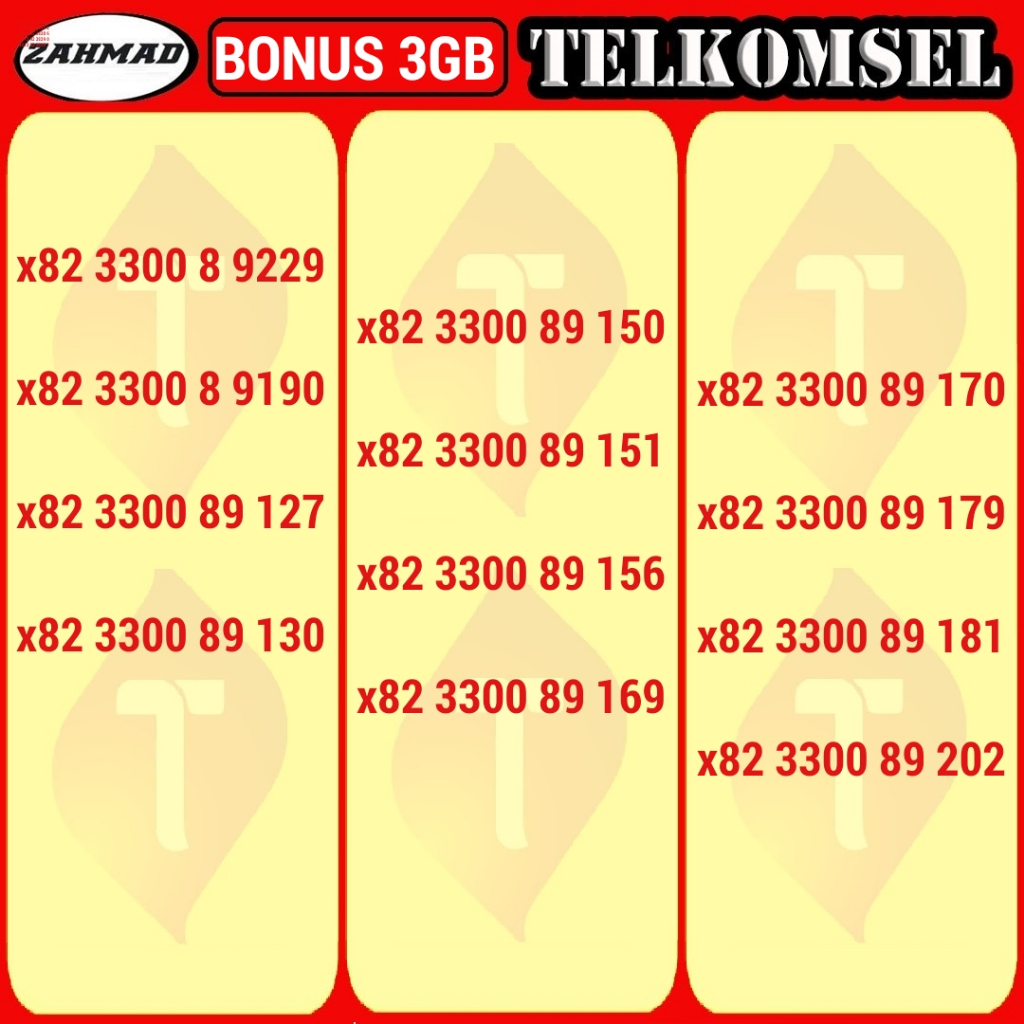 TSEL-B) NOCAN Telkomsel AABB ABAB ABBA kartu perdana nomor cantik simpati murah