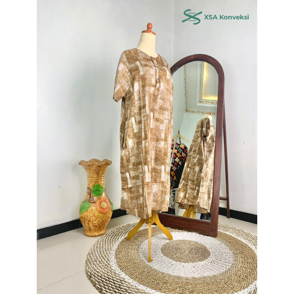 [BAHAN RAYON PREMIUM] Daster Kaftan | Daster Pendek | Daster Kancing | Adem, Lembut, Busui | Khalisa