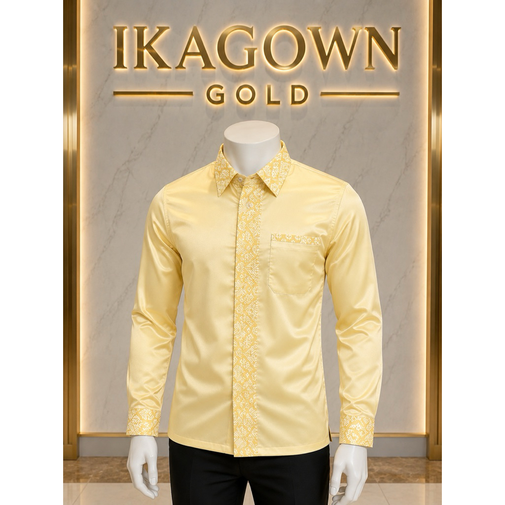 kemeja list pria/kemeja lamaran pria/kemeja songket pria