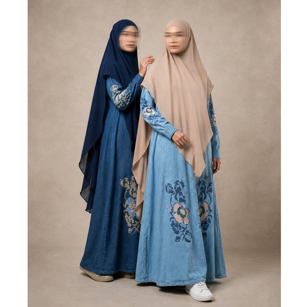 TRZ - Lagosi Stitch - Gamis denim