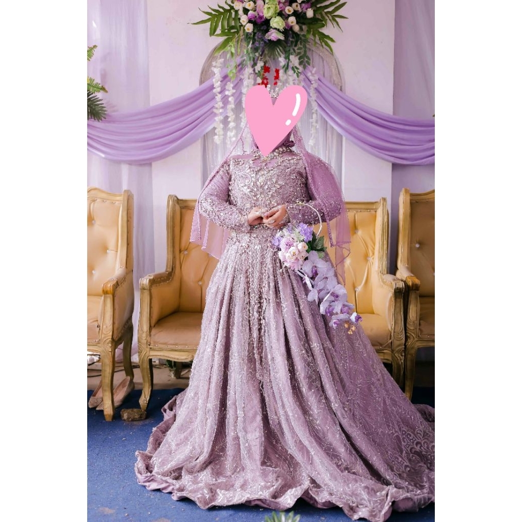 gaun pengantin lilac