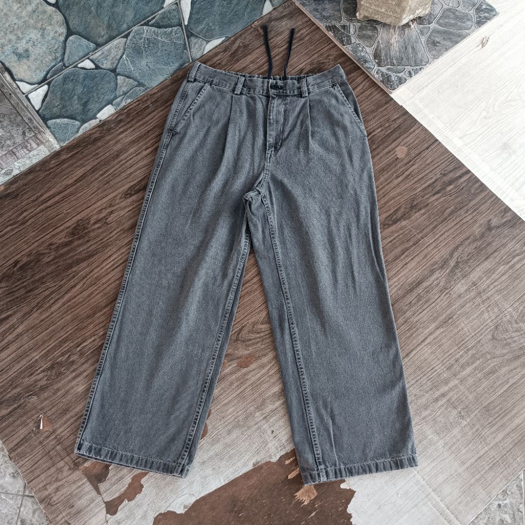 wide jeans gu uniqlo grey cakepp ( sz 31 perhatikan pxl)