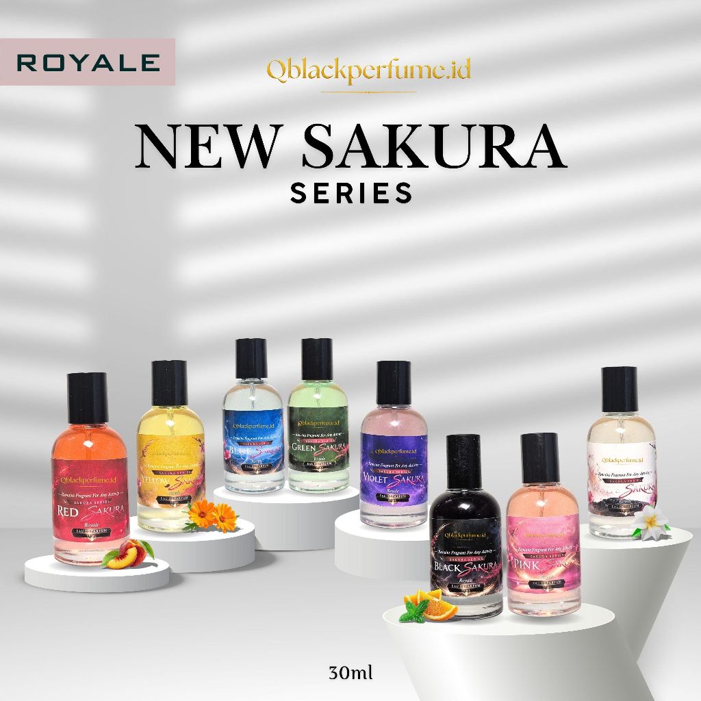 QBLACK Sakura Series Parfum Sakura Tahan Lama 24 Jam | Pink Black White Blue Sakura Ukuran Travel Si