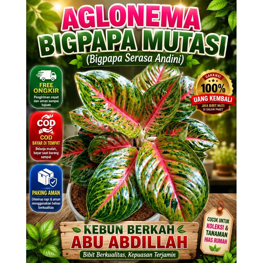 Bibit Aglonema Bigpapa Mutasi (Bigpapa Serasa Andini)