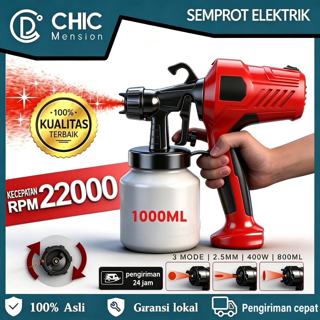 Spraygun Cat Semprot Listrik 400W Sprayer Elektrik Kompresor Alat Semprot Cat ZP002 Alat Semprot Cat
