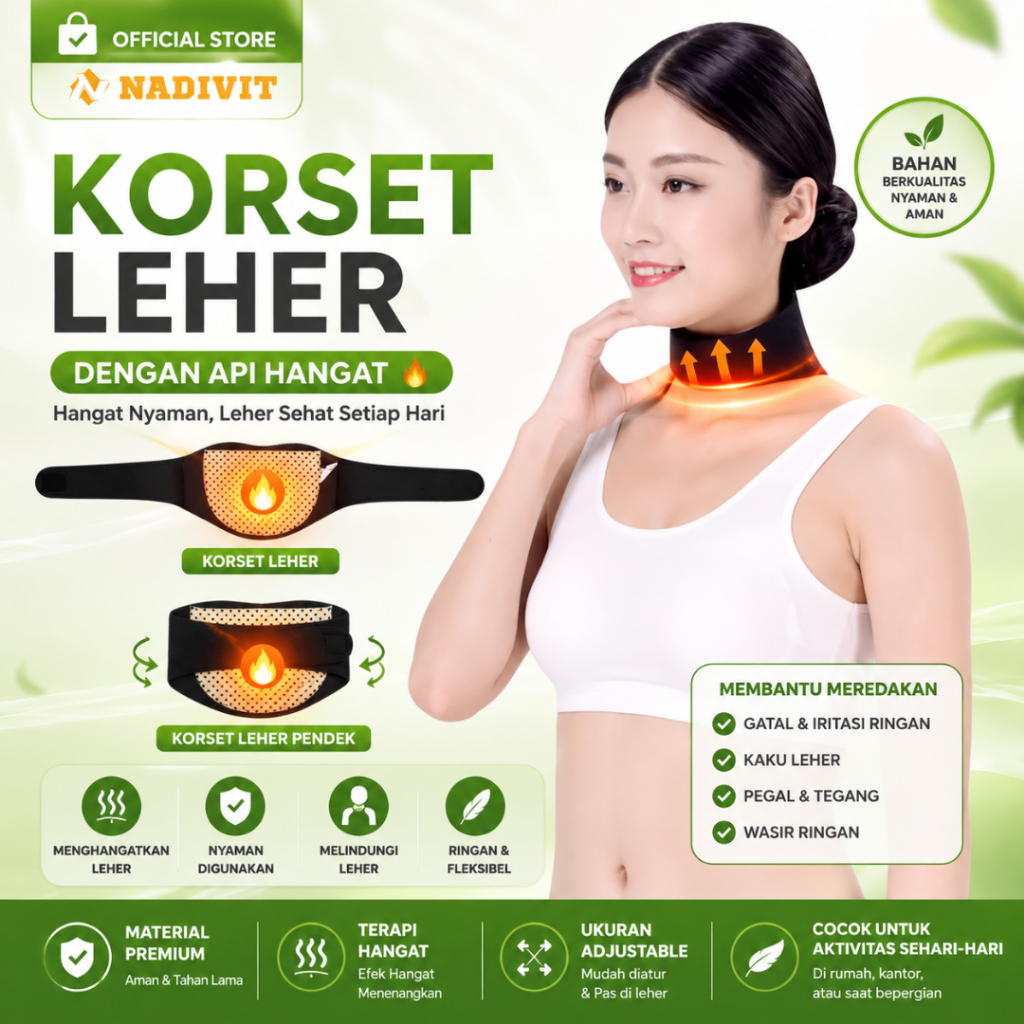 Sabuk Terapi Leher Terapi Leher Magnetic Tourmaline Pemanas dan Penghangat Leher Turmalin Magnetic