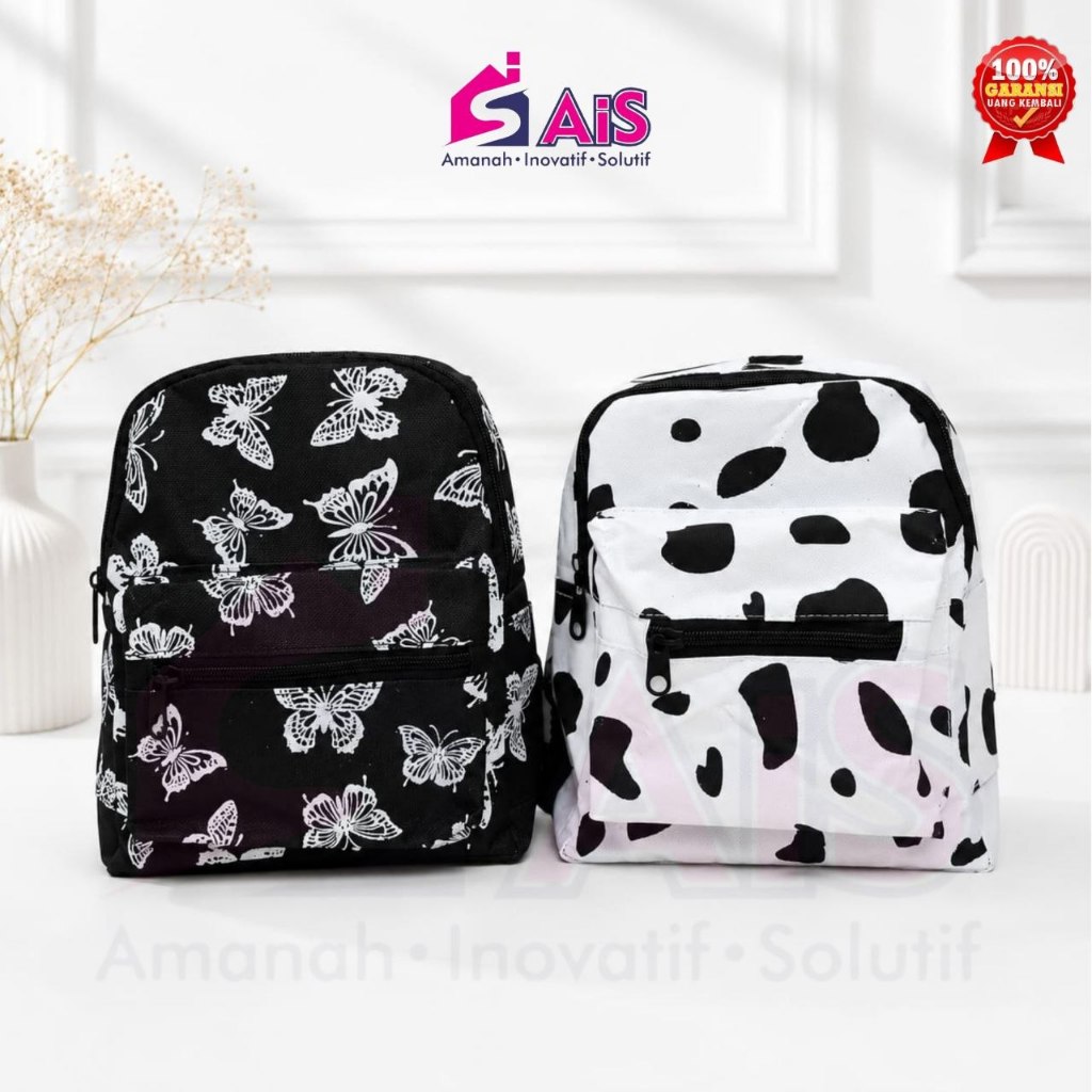 TAS RANSEL WANITA TAS RANSEL ANAK-ANAK TAS RANSEL MINI MOTIF SAPI LUCU TAS KOREAN STYLE