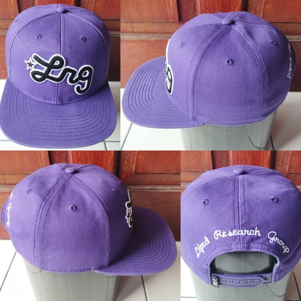 Topi snapback LRG vintage ungu second preloved