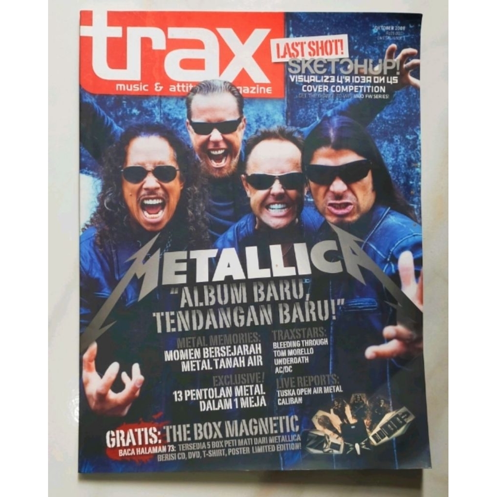 Majalah Musik TRAX Oktober 2008 : Metallica - Metal Memories Momen Bersejarah Metal Tanah Air