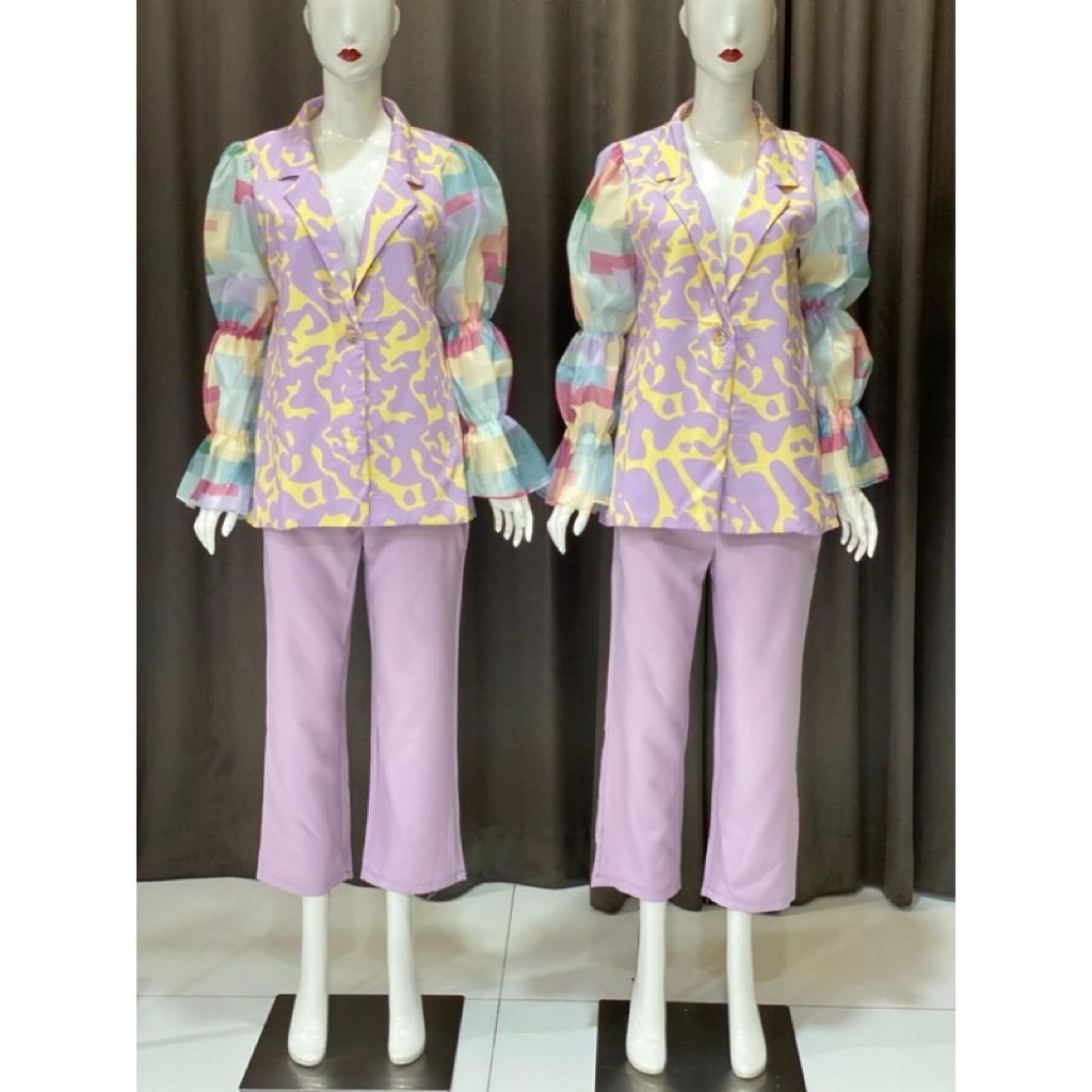 one set vivorie blazer organza lilac