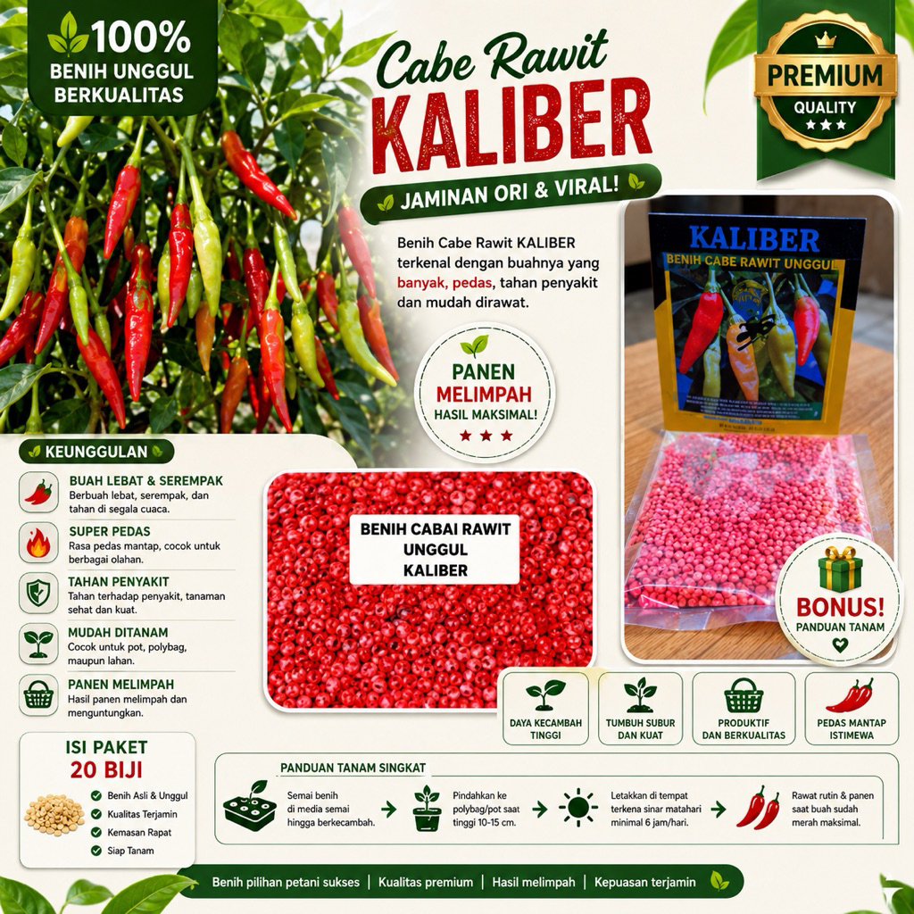 20 Biji Benih Cabe Rawit KALIBER jaminan ori dan lagi viral -Sfseeds