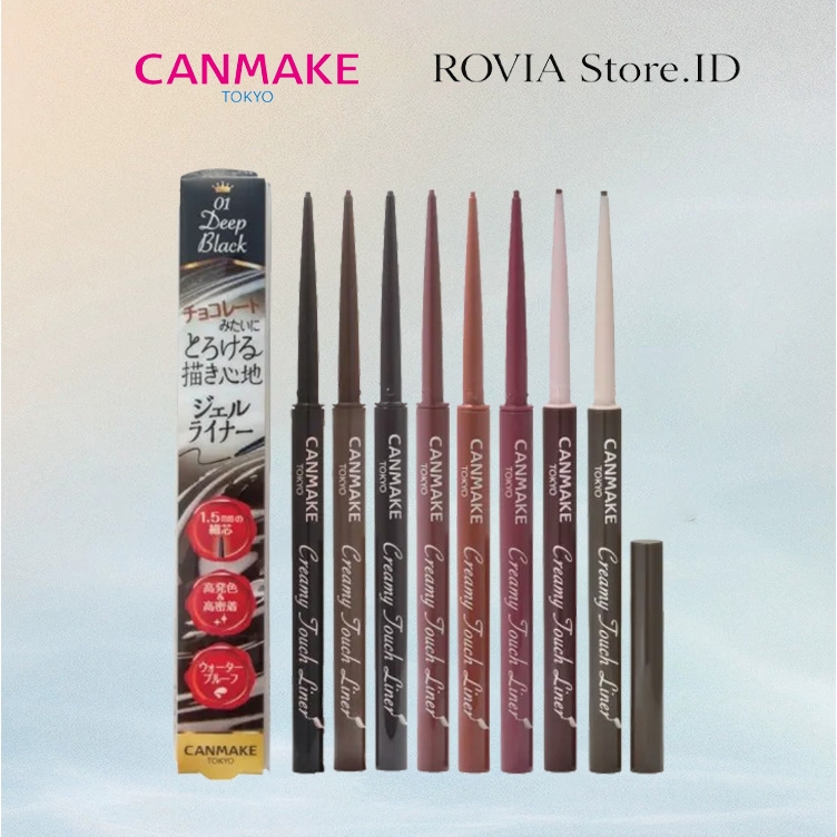 canmake Creamy Touch Liner Original Jepang – Smooth Gel Eyeliner – Waterproof & Long Lasting – Shade