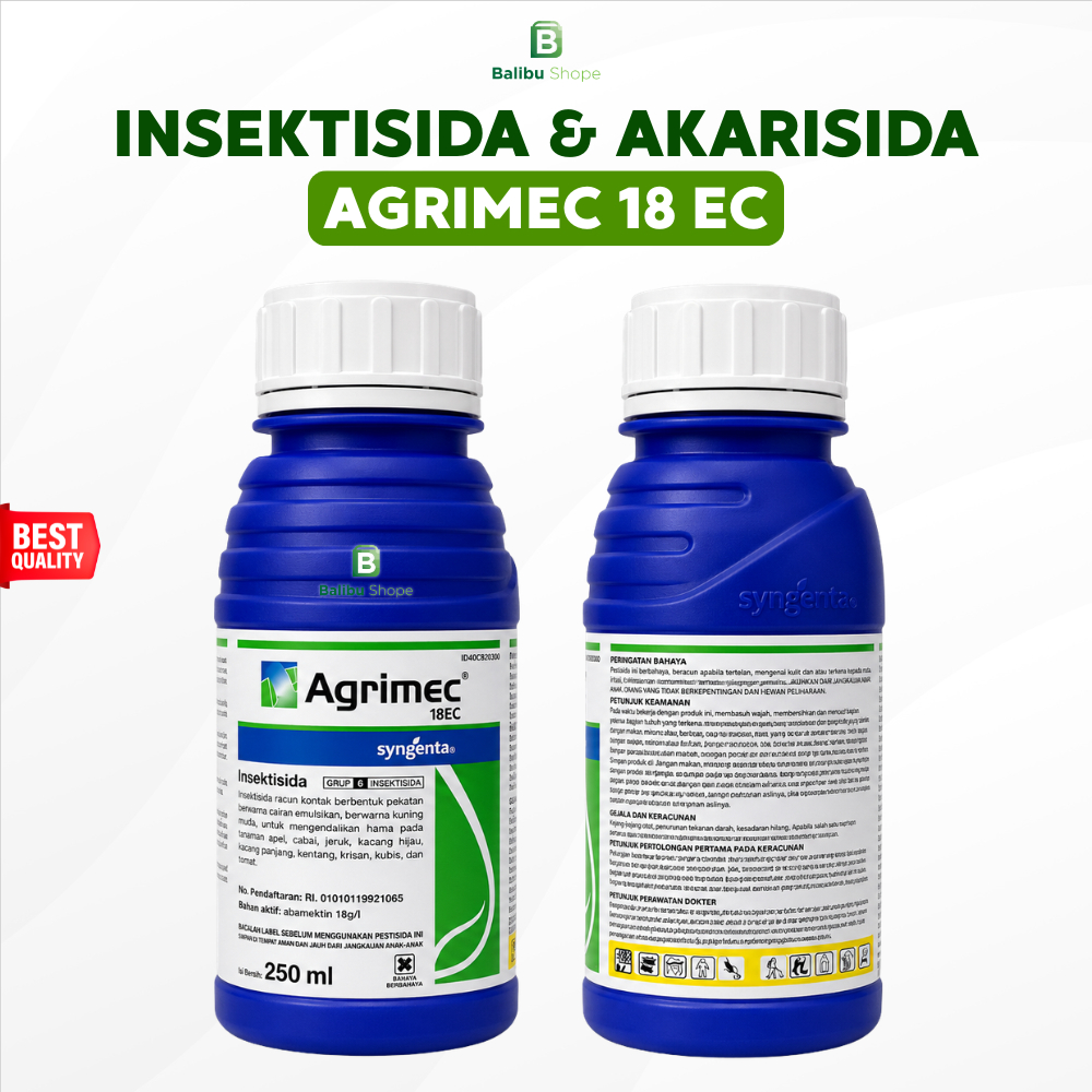Agrimec 18 EC Insektisida & Akarisida Abamektin Original | Obat Thrips Tungau Ulat Kutu Tanaman