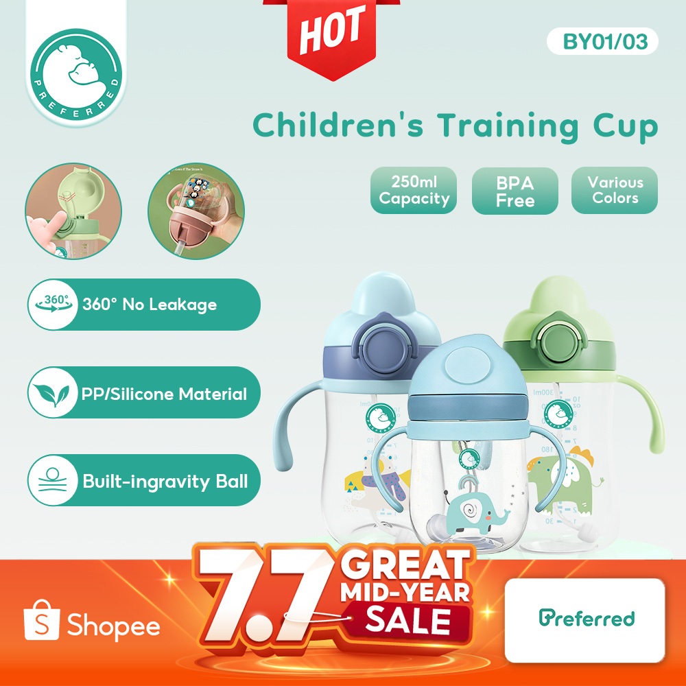 Preferred Botol Minum Bayi/botol minum anak/Botol Bayi 250Ml Karakter Kartun Lucu Cangkir Air/Botol 