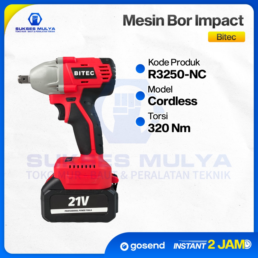 Impact Wrench BITEC CORDLESS IMPACT WRENCH BIW R3250-NC buka baut