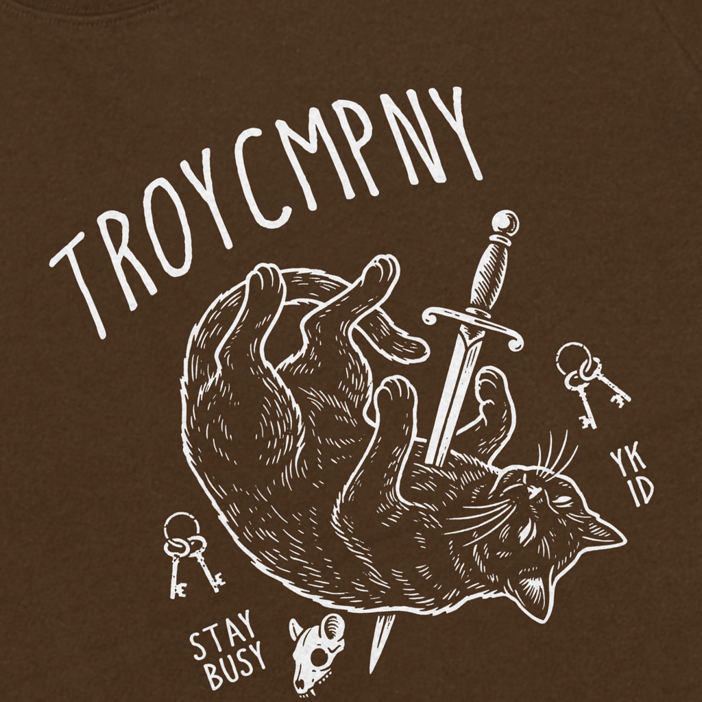 Troy Company Tshirt Toffee Stabbed - Kaos Pria Lengan Pendek Coklat Toffee MTD 3649