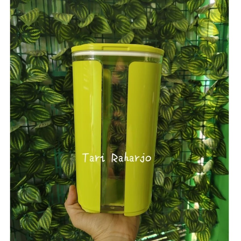 window canister hijau 2,4 L tupperware toples kristal hijau lime