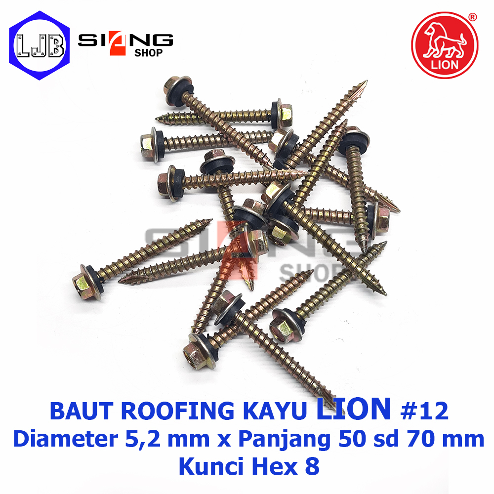Baut Roofing Kayu LION #12