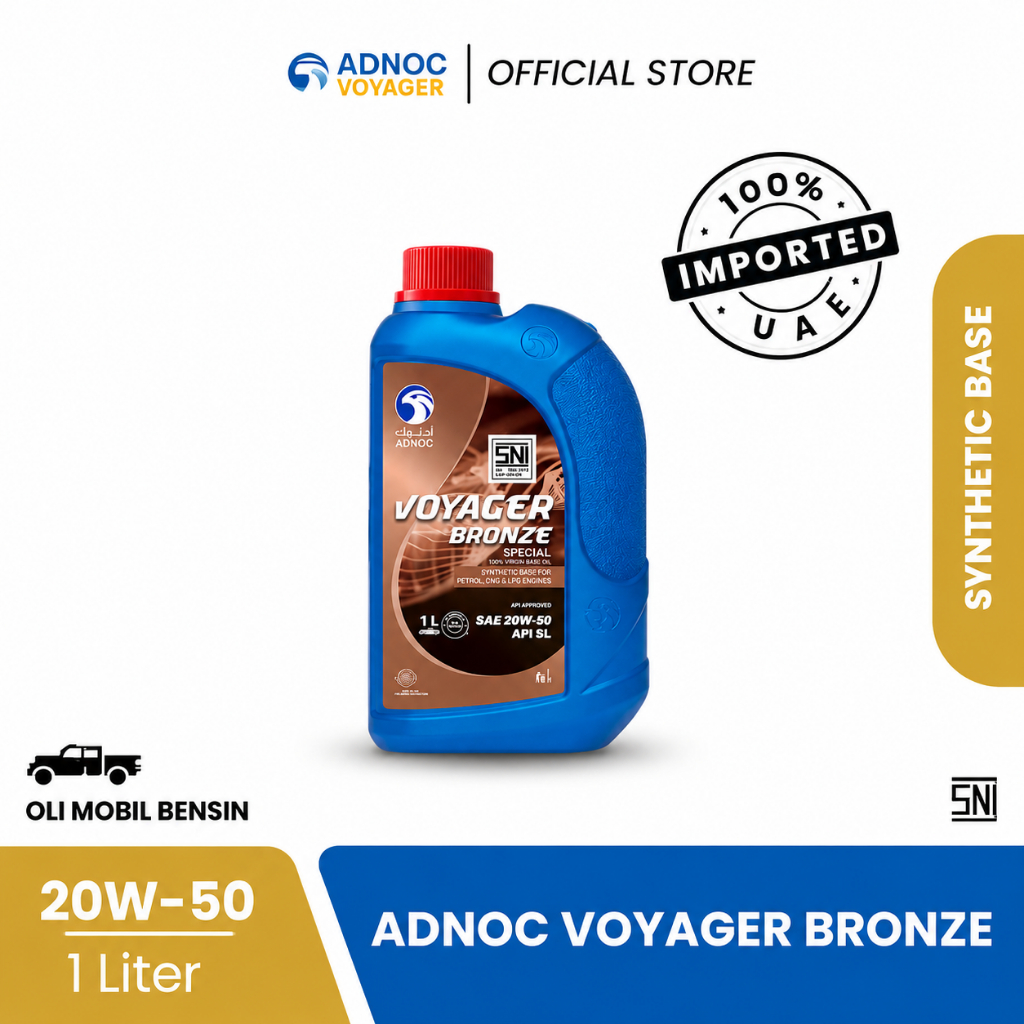Oli Mobil Bensin ADNOC Voyager Bronze Special 20W50 Semi Synthetic API SL (1L)