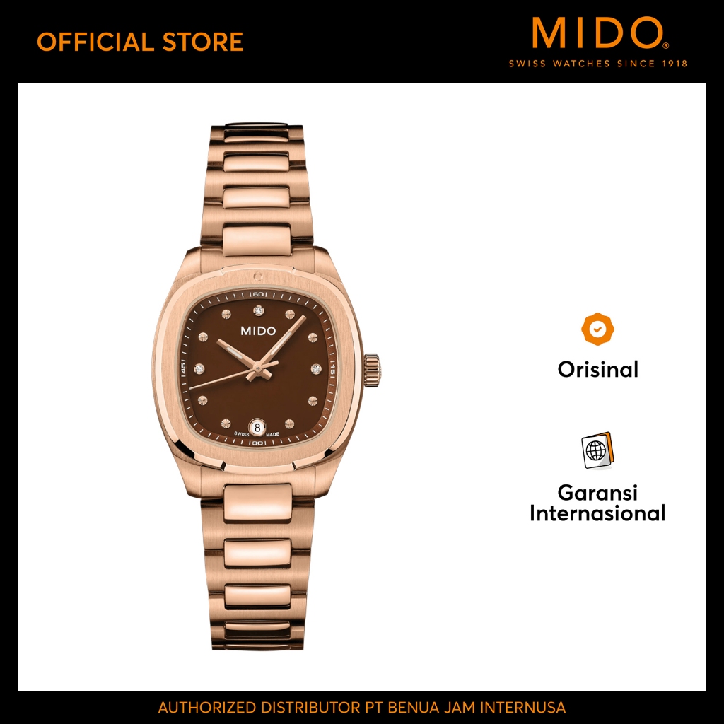 MIDO M0491103329600 Multifort TV 28 Rosegold Quartz