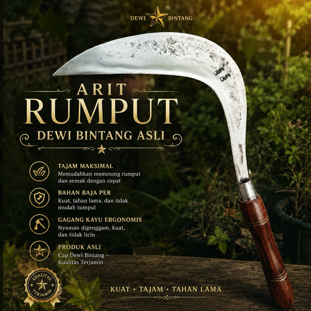 Arit Rumput Cap Dewi Bintang Model Jawa Asli