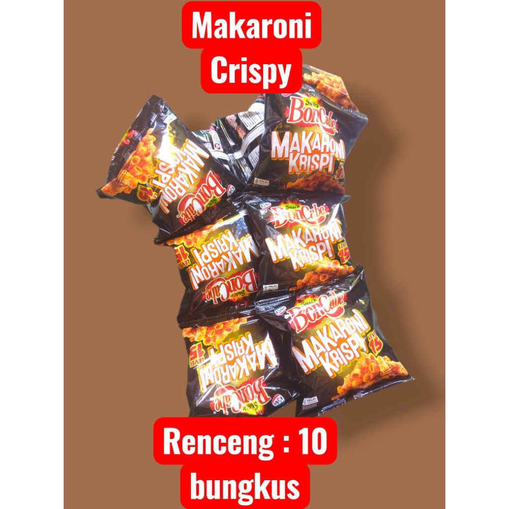 Snack Makaroni Crispy Rasa Pedas Level 15 Boncabe 1 renteng 10 bungkus @30 gram