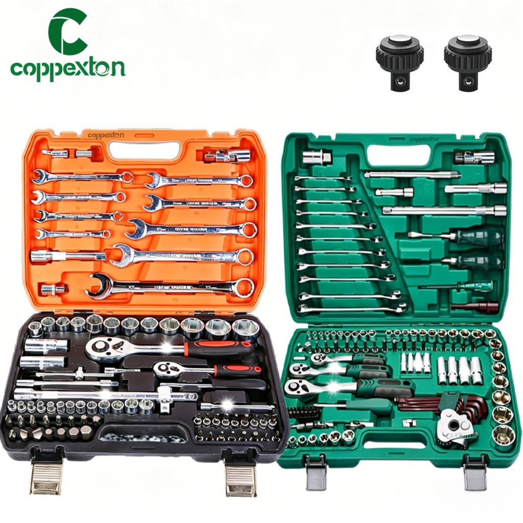 Coppexton 82pcs Tool Kit Kunci Shock Set Tool set Hand socket set Tool set kunci pas Kunci Shock sok