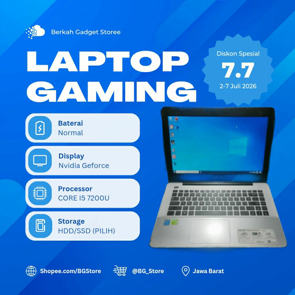 Laptop Gaming Asus X455LF core i3 4005U sudah NVIDIA Geforce 930M