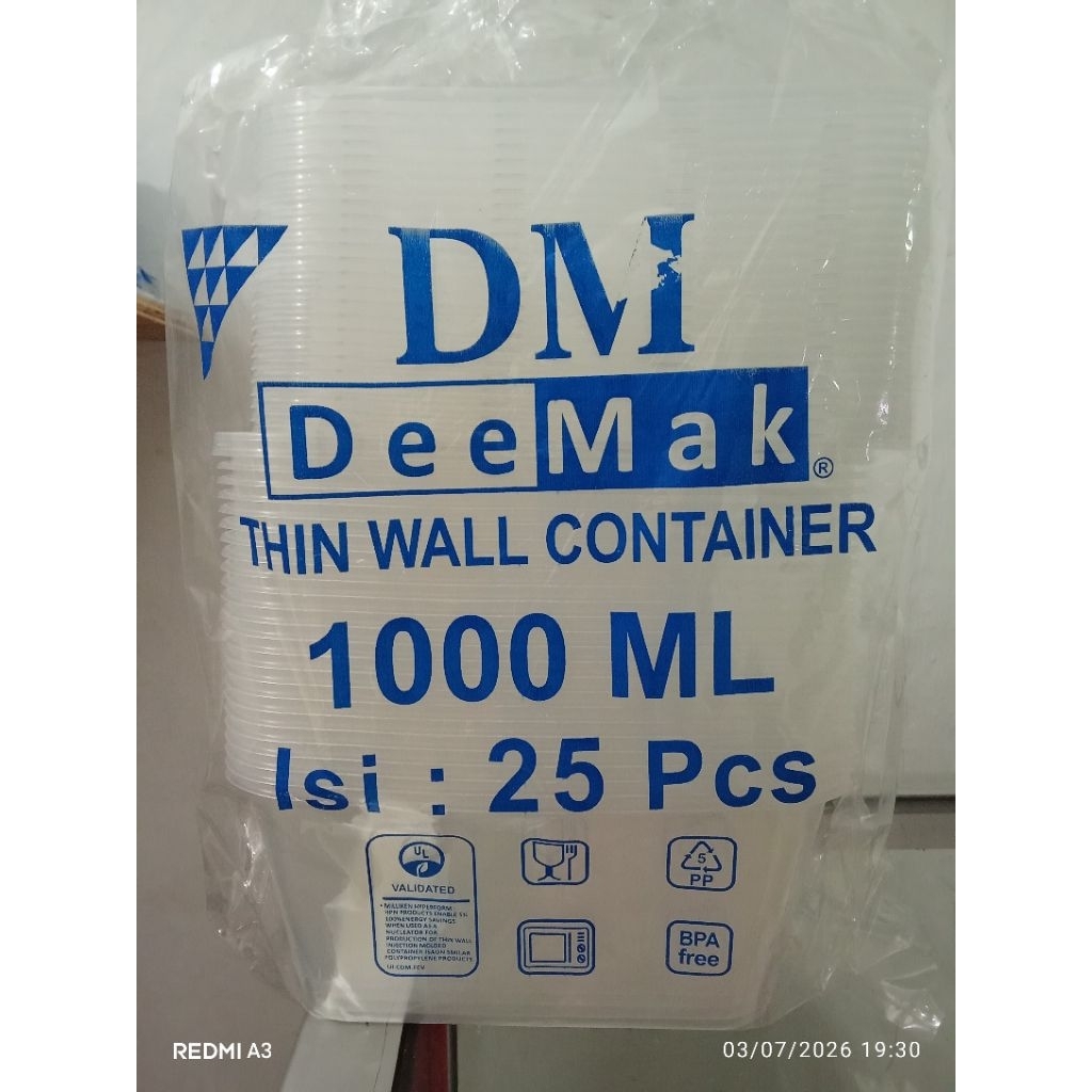 Thinwall DM 1000ml rectangular