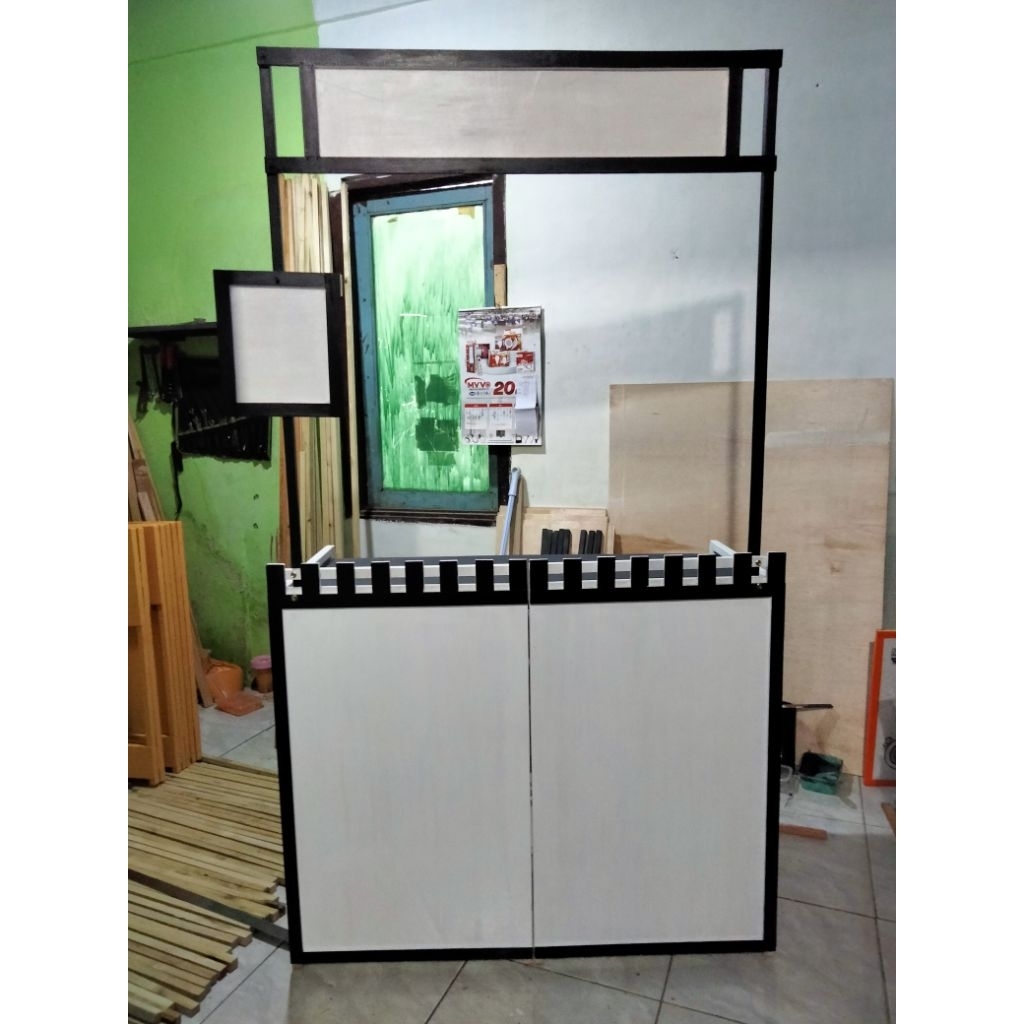 booth portable kayu jumbo/gerobak lipat minimalis/meja jualan portable/booth lipat aesthetic