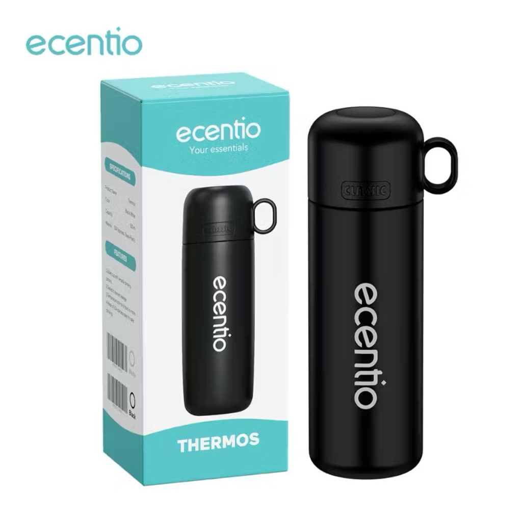 ecentio termos air panas 500ml stainless steel 304+316 tahan 8 jam botol air dengan tutup kecil port