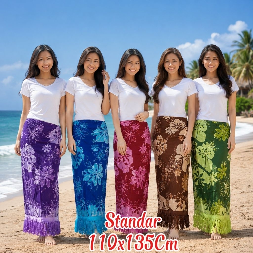 Kain Pantai Standar Motif Bunga // Kain Bali // Sarung Bali