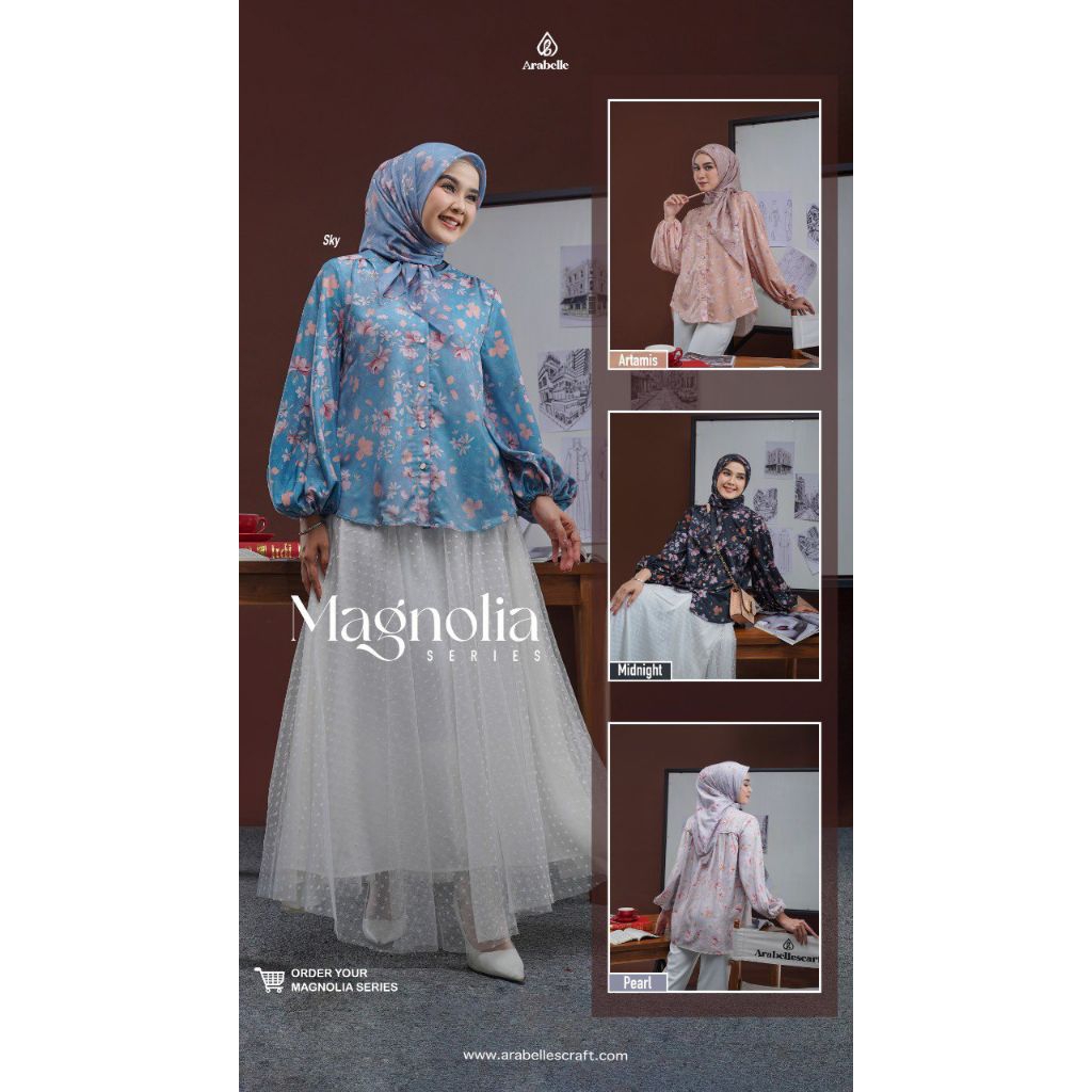 ARABELLE SCARF SERIES MAGNOLIA BLOUSE PERFECT SILKY PREMIUM BY ARABELLE SCRAFT OFFICIAL SHOP KUDUS