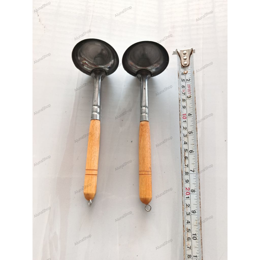 Irus kecil MURAH gagang kayu plitur stainlees steel