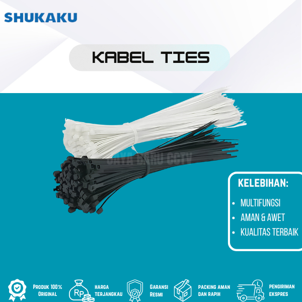 SHUKAKU KABEL TIES CABLE TIES/CABLE TIE/KABEL TIES/KABEL RIPET/KABEL RIVET 10CM SHUKAKU