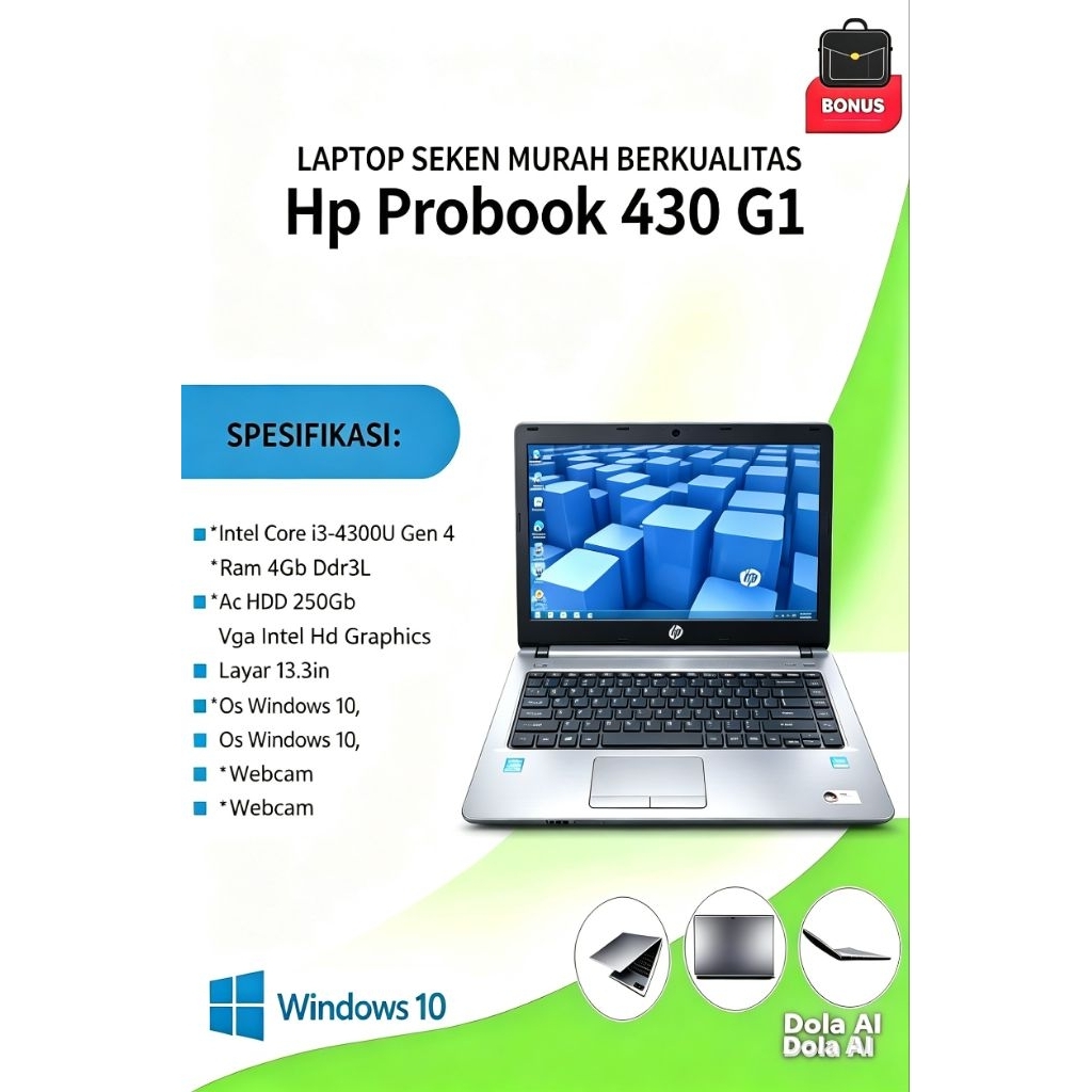 Laptop Hp 430 G1 Core i3-4300U Gen 4