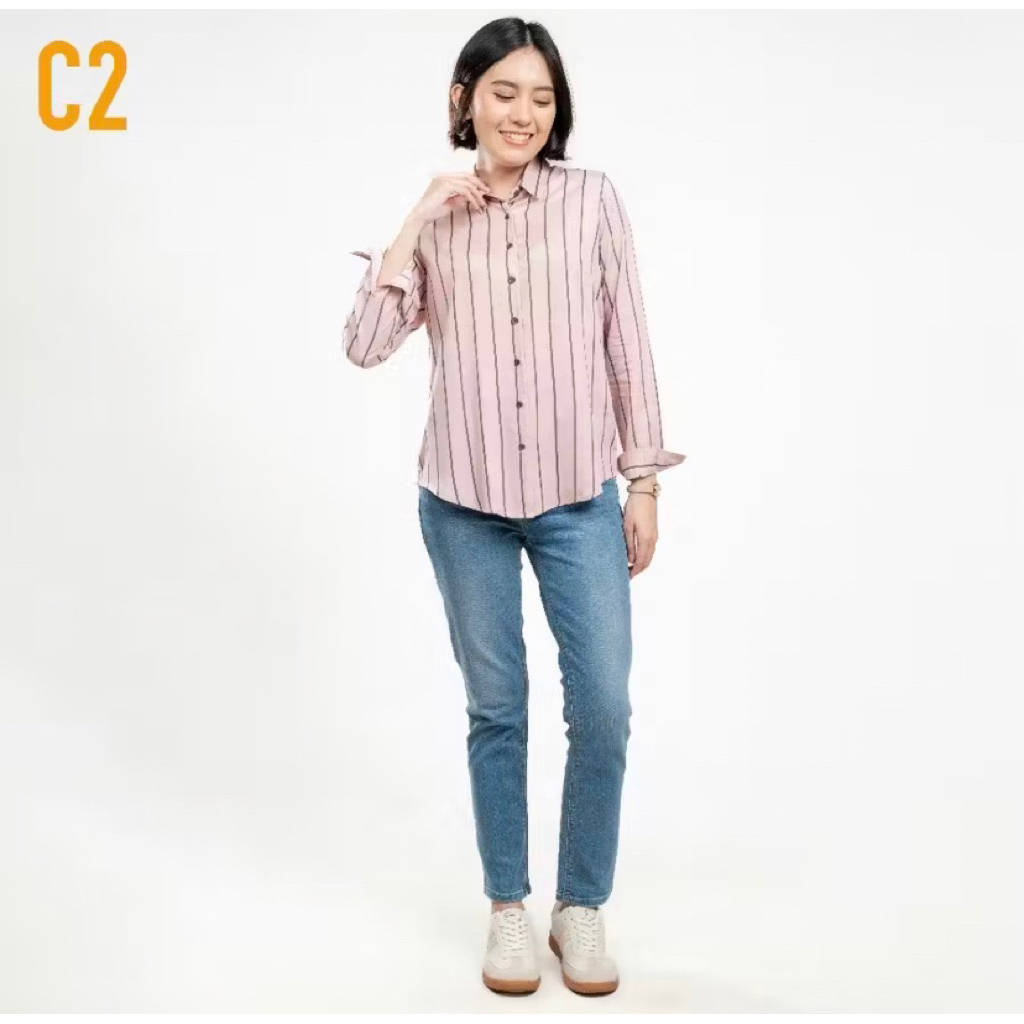 kemeja stripe merk c2 ori matahari