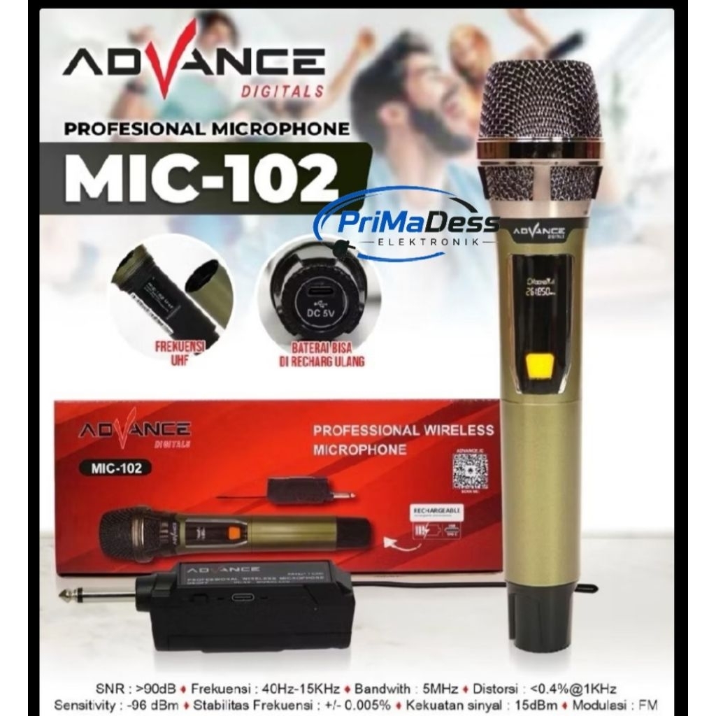 Mic Wireless Advance 102 | Microphone Wireless Advance 102