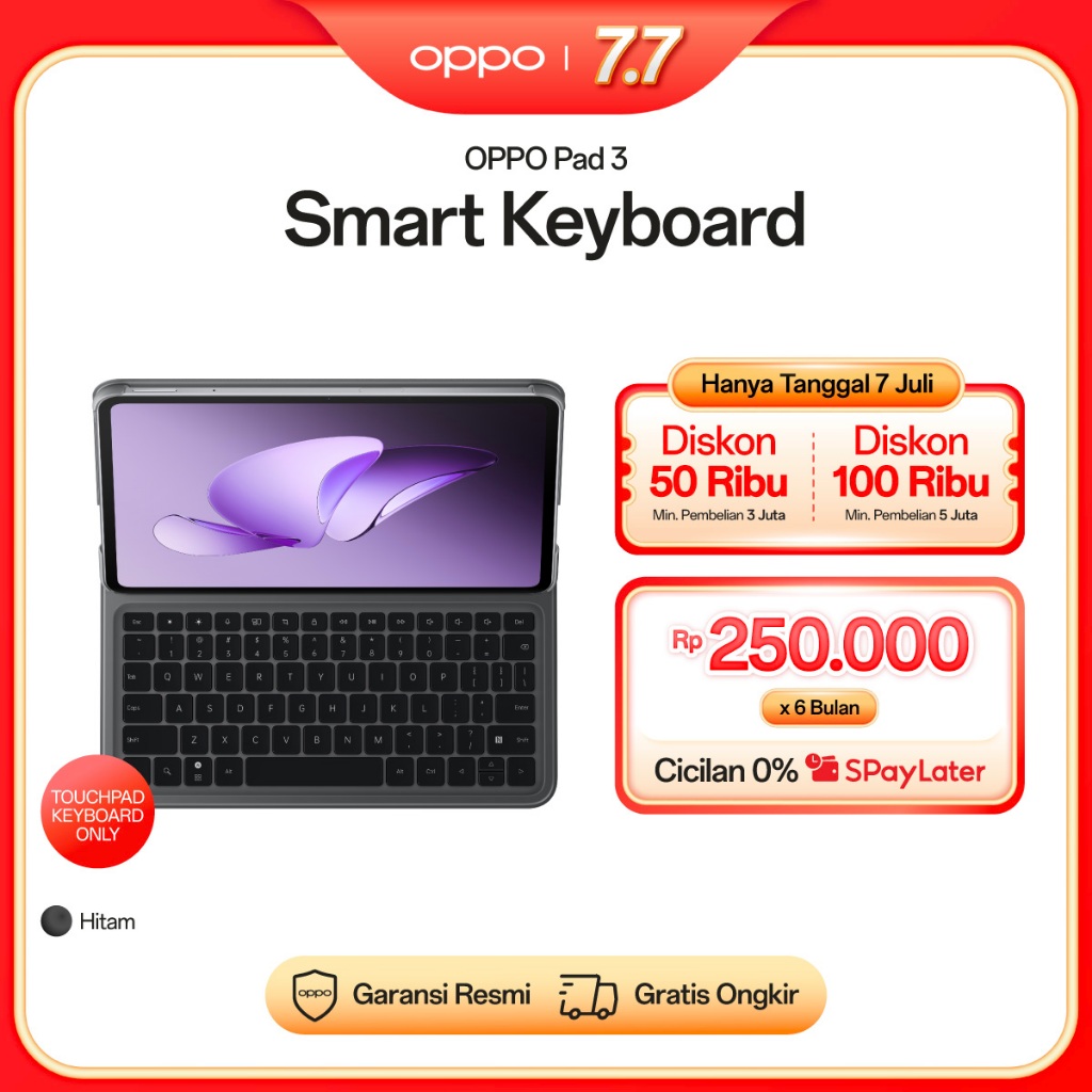 OPPO Pad 3 Smart Keyboard OPK2403 [Slim & Durable Design, Independent AI key, NFC]